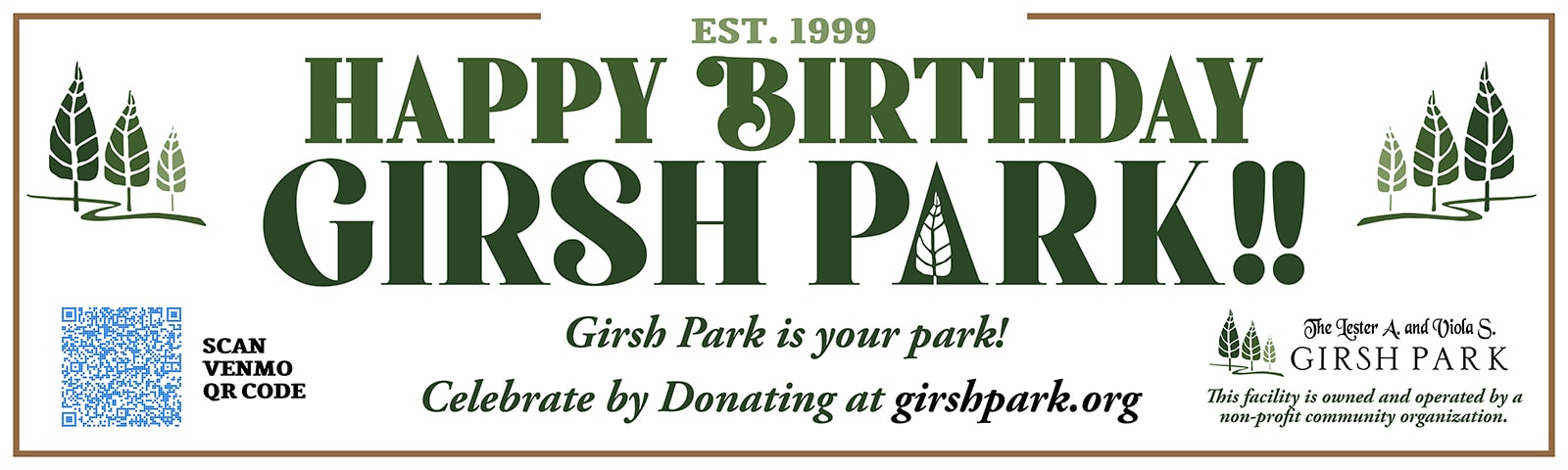 Girsh Park 25th Anniversary Banner